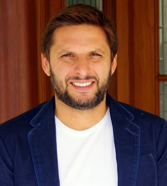 Historical archive portrait of Shahid Afridi; not from WCL 2026
