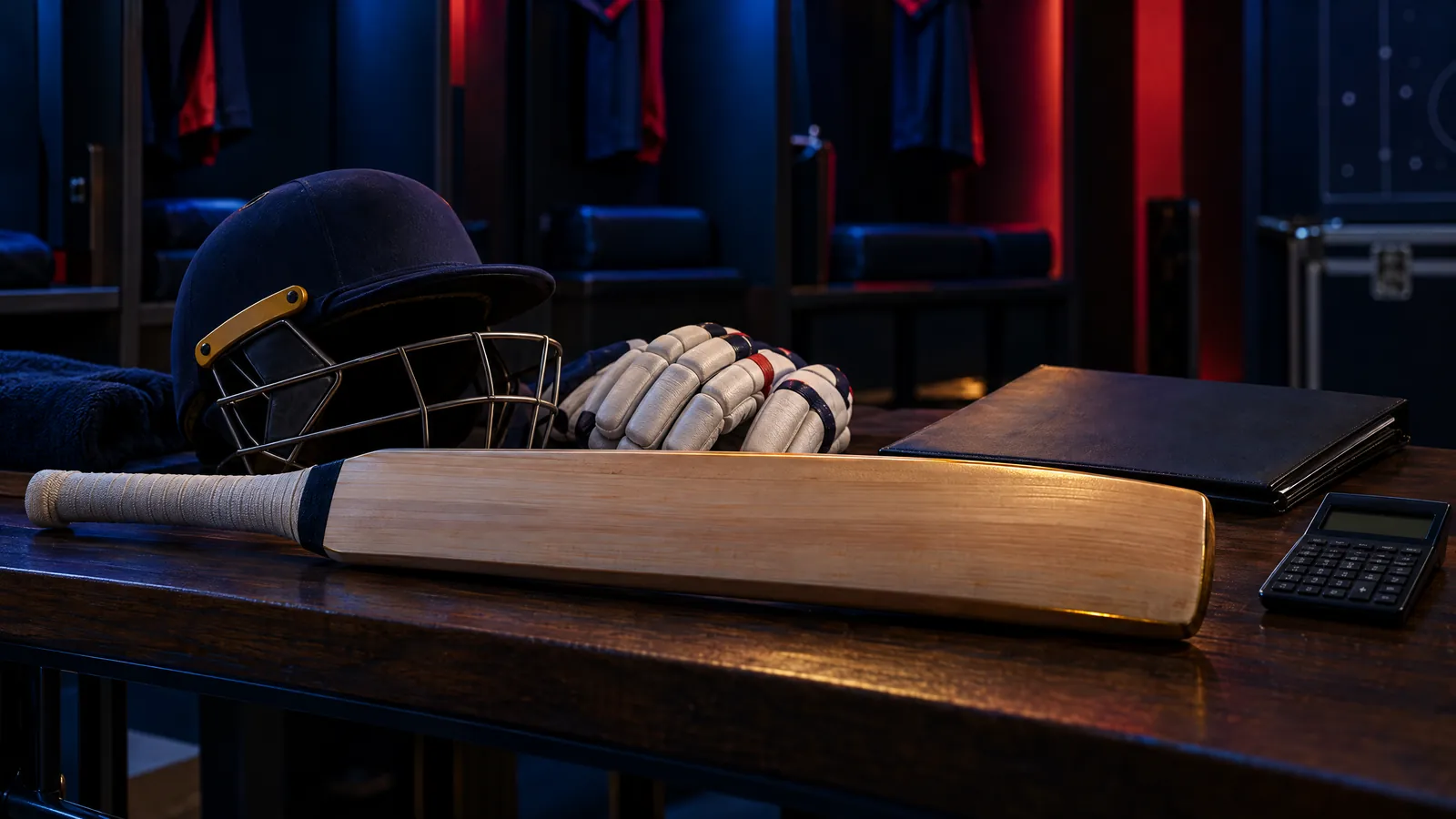 Conceptual cricket equipment and contract illustration for the Sameer Rizvi earnings guide