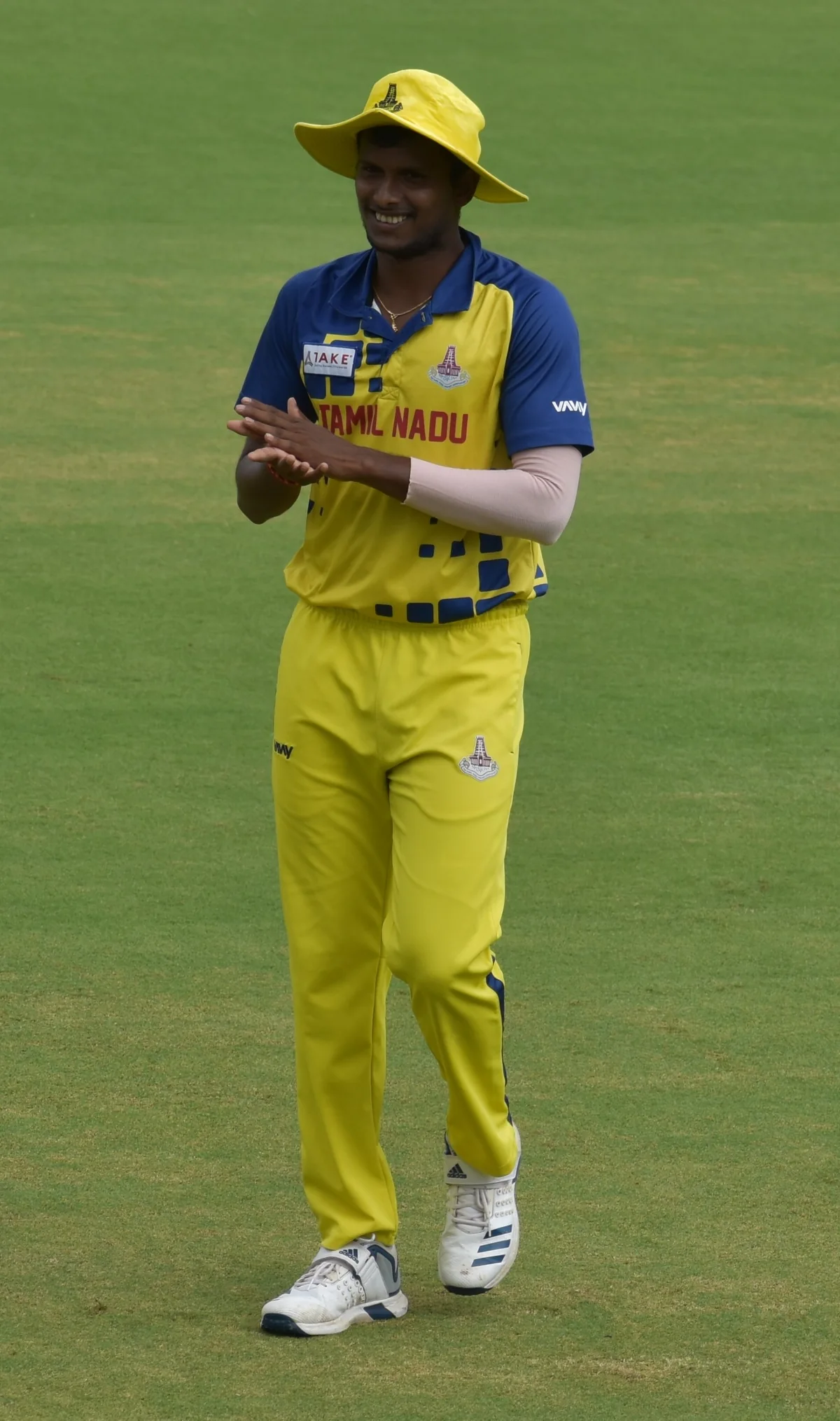 T Natarajan in Tamil Nadu cricket kit at Alur during the 2019–20 Vijay Hazare Trophy