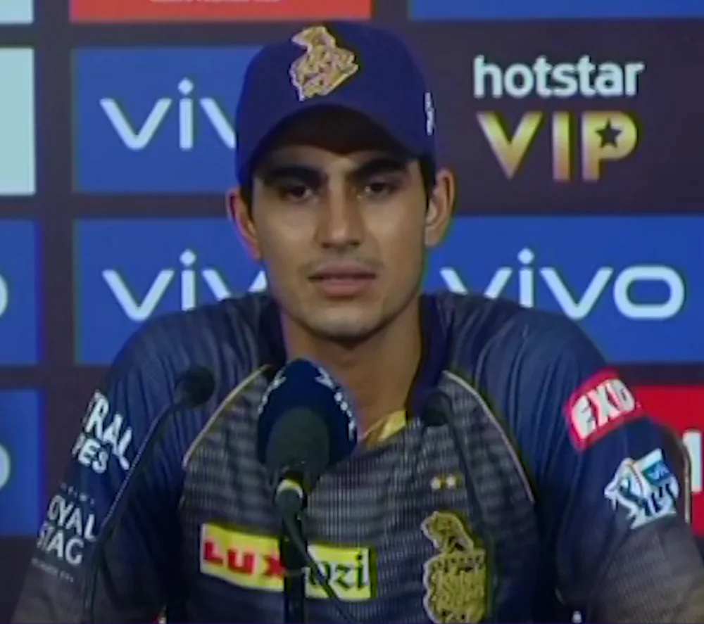 Shubman Gill at a cricket press conference